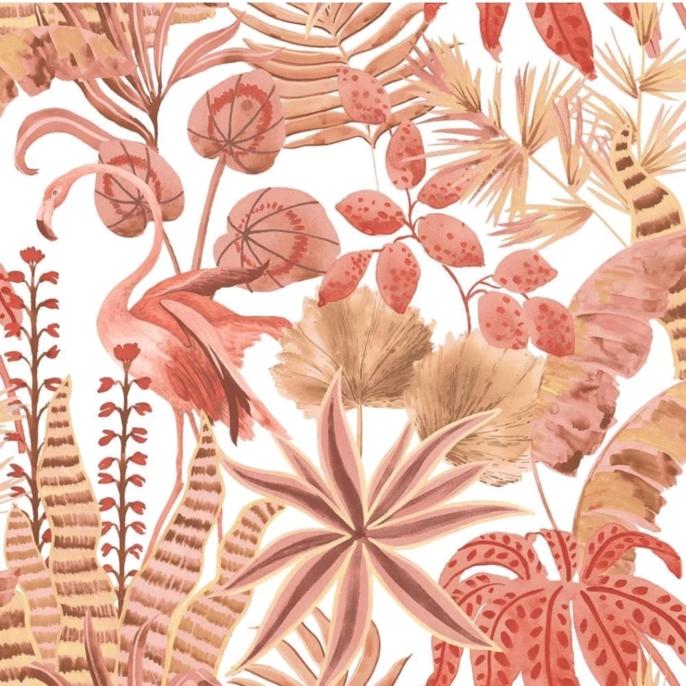 Tempaper & Co. 28 sq ft Flamingo Daydream Peel and Stick Wallpaper